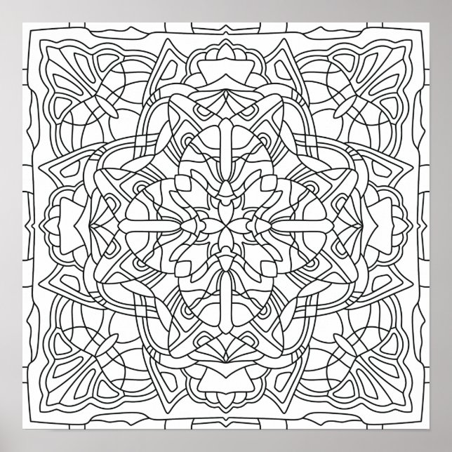 Hej Vår: Geometrisk Mandala Poster (Framsidan)