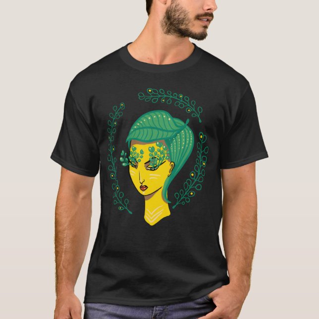 Hej Vår Grönt Witch Mor Nature boy T Shirt (Framsida)