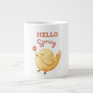 HEJ Vår Gult Baby fågelfader Flower Jumbo Mugg