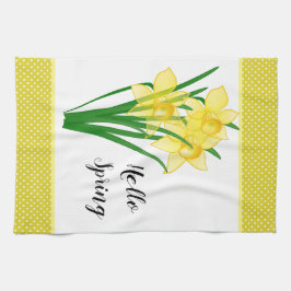 Hej Vår Gult Daffodil Kökshandduk