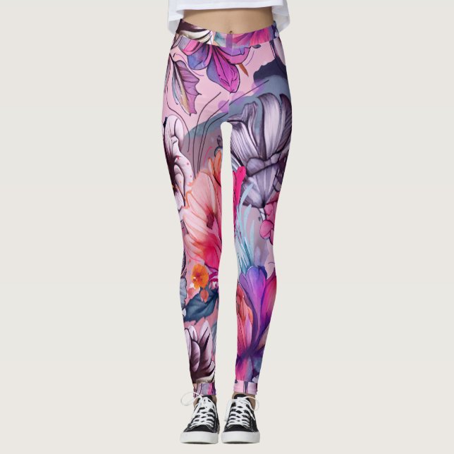 Hej Vår Happity Time, Rosa Lila Leggings (Framsida)