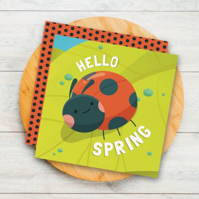 Hej Vår Ladybug Greeting Card (Skapare uppladdad)