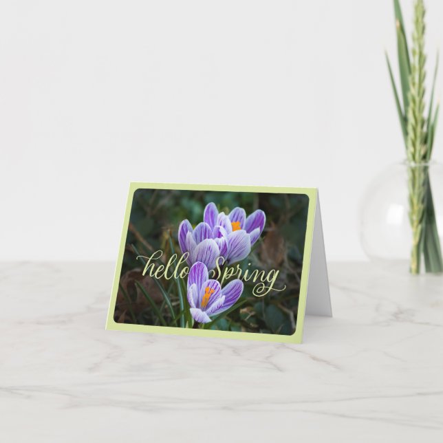 "Hej Vår" och CrocusFolded Greeting Card Kort (Framsida)