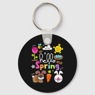 Hej Vår och Påsk Dagen 2025 Bunny Rabbit Spri Nyckelring