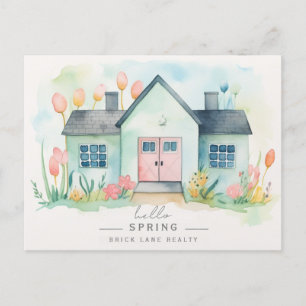 Hej Vår Pastel House Real Gods Marknadsföring Vykort