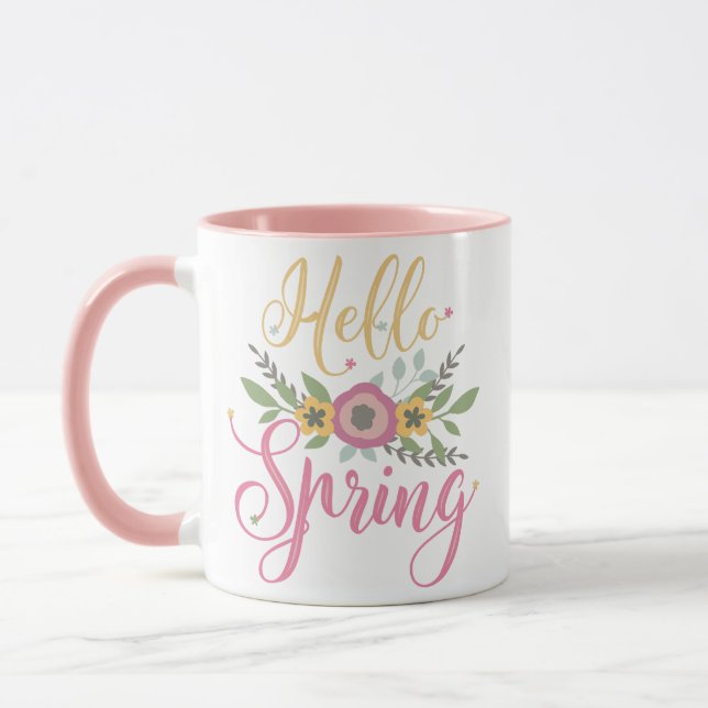 HEJ VÅR - pastellblommor Mugg (Vänster)