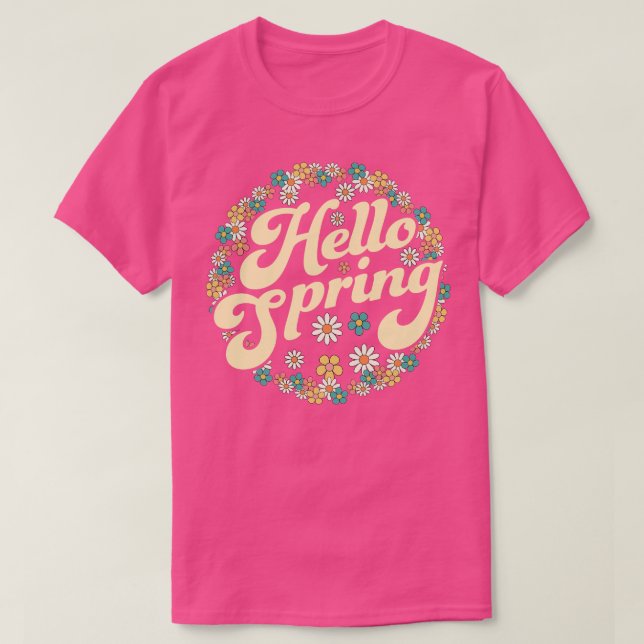 Hej Vår Trendig Påsk Daisy Flower Cute Flora T Shirt (Design framsida)