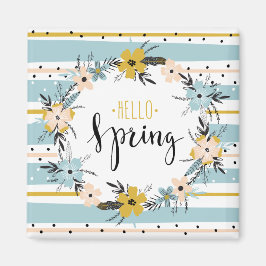 Hej Vår. Vår blommor Påsk Gift Magnet