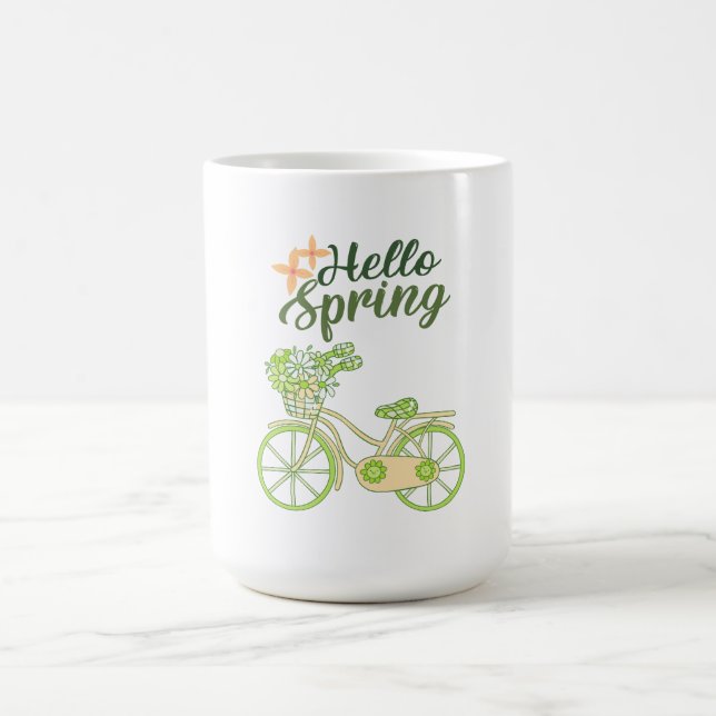 Hej vår vintage cykelillustration  kaffemugg (Center)