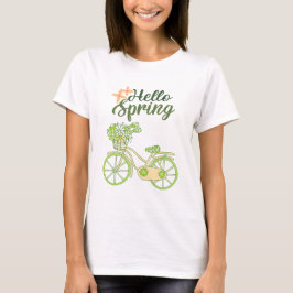 Hej vår vintage cykelillustration t shirt