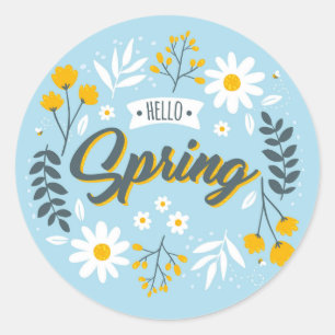Hej Vårblommor Klistermärke