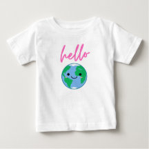Hej värld söta barn t-shirt