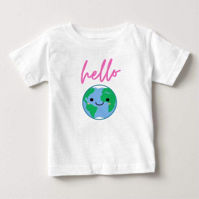 Hej värld söta barn t-shirt (Framsida)