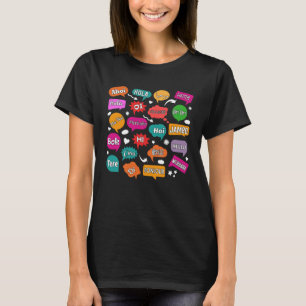 Hej Världen på Olika Språk Lärare Språk T Shirt