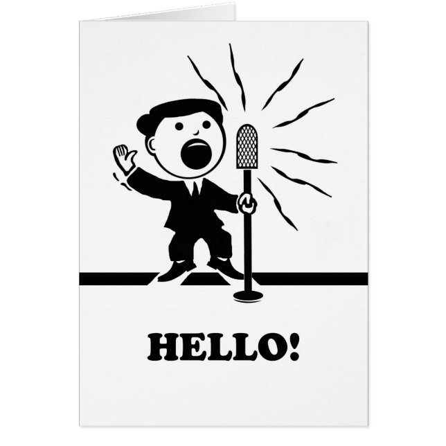 Hej Vintage Announcer på Mic Hälsningskort (Framsidan)