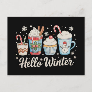 Hej Vinter Mysig Kaffe Snöman Jul Xmas Helg Vykort