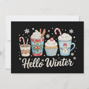 Hej Vinter Mysig Kaffe Snöman Jul Xmas Julkort