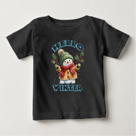 Hej Vinter Rolig Snöman T Shirt