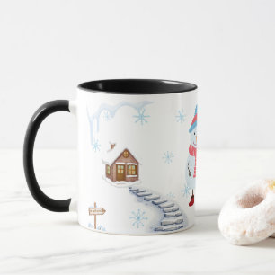 Hej Vinter Snömannen Mugg • Mysig Snöig Landskap W
