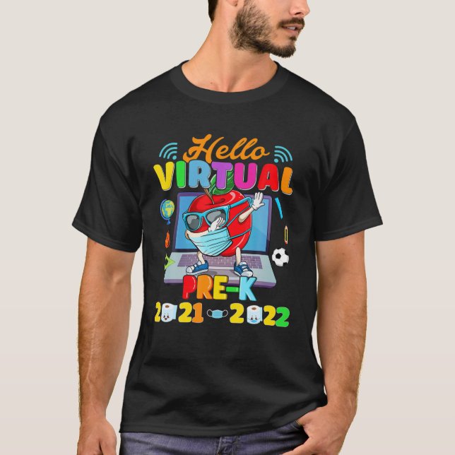 Hej Virtuell före K 2021-2022 Apple Back to school T Shirt (Framsida)