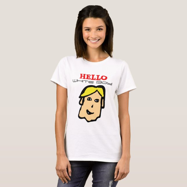 hej vit pojke! t-shirt (Hel framsida)