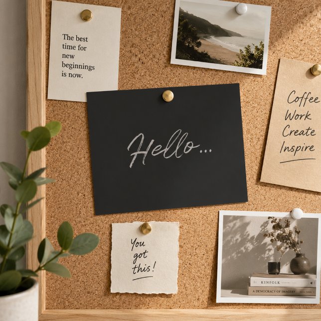 Hej vykort | Minimalistiskt hälsningskort (Custom hello postcard for personal notes, client messages, package inserts, and mail.)