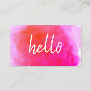 Hej Watercolor Vibrant Visitkort
