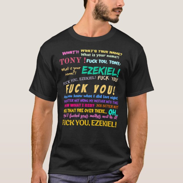 Hej What&x27;s Ditt namn Tony och Ezekiel Funny C T Shirt (Framsida)