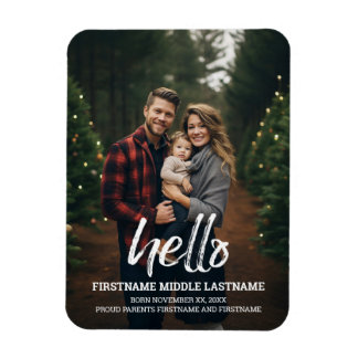 Hej Whimsical Baby Fotomeddelande Magnet