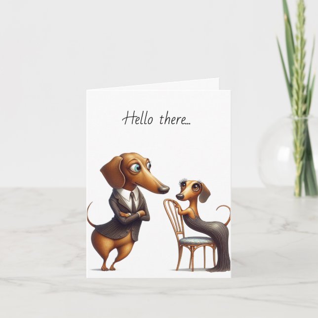 Hej Wiener Hund Greeting Card Kort (Framsida)