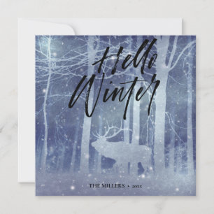 Hej Winter   Jul Hälsning Julkort