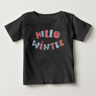 Hej Winter Jul-Helgdag i Cute Pojke T Shirt
