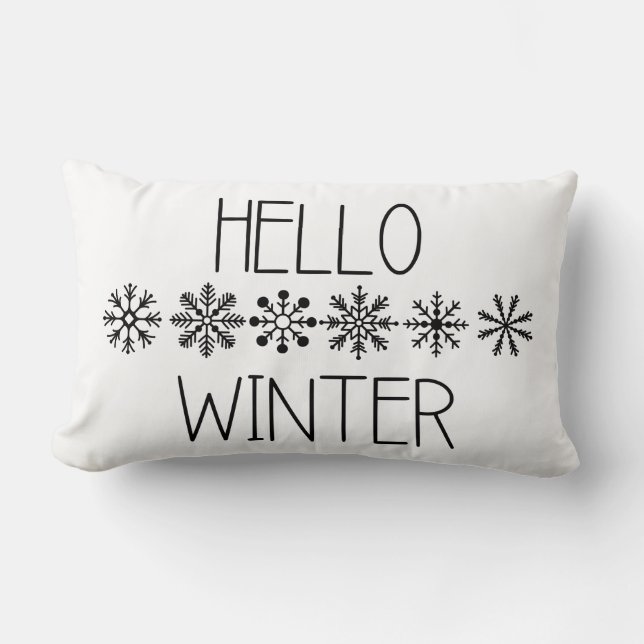 Hej Winter Snowflake Lumbarkudde (Framsida)