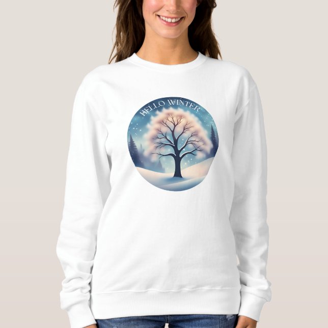 Hej Winter Träd T Shirt (Framsida)