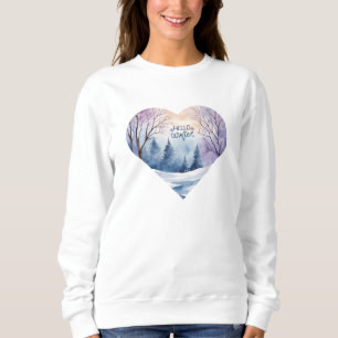 Hej Winter Watercolor Heart T Shirt