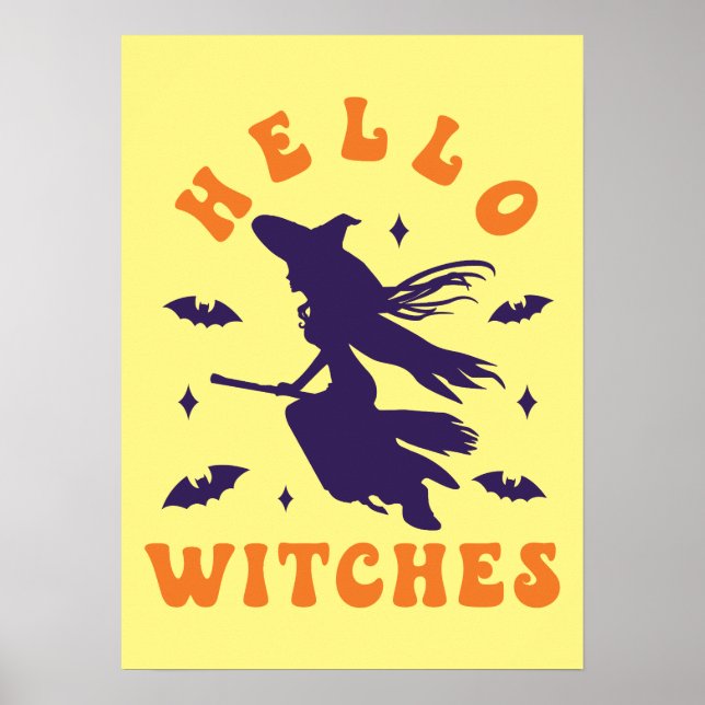 Hej Witches - Funny Halloween Poster (Framsidan)