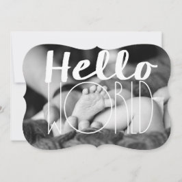 Hej World Baby annonsering |5x7 Inbjudan-hakparent Inbjudningar