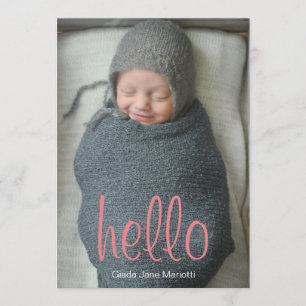 Hej World Baby annonsering Meddelande