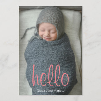 Hej World Baby annonsering Meddelande