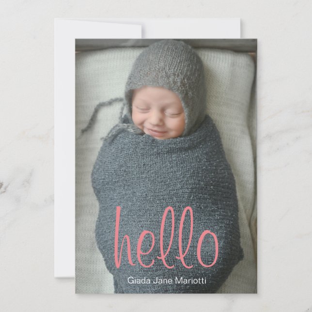Hej World Baby annonsering Meddelande (Framsida)