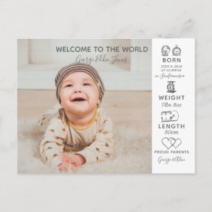 hej World baby fotograferar ett nytt meddelande Vykort