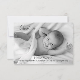 Hej World Baby Photo Cards Tack Kort