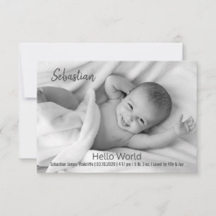 Hej World Baby Photo Cards Tack Kort