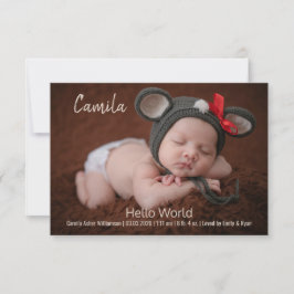 Hej World Baby Photo Cards Tack Kort