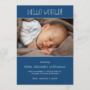 Hej World Birgement//Monaco Blue Meddelande