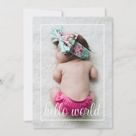 Hej World Birth Notice of Spara Datumet