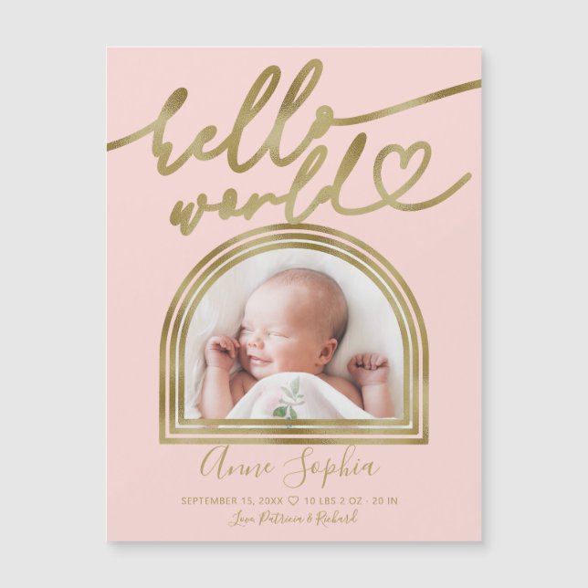Hej World Chic Arch Ram Birth Notice (Framsida)