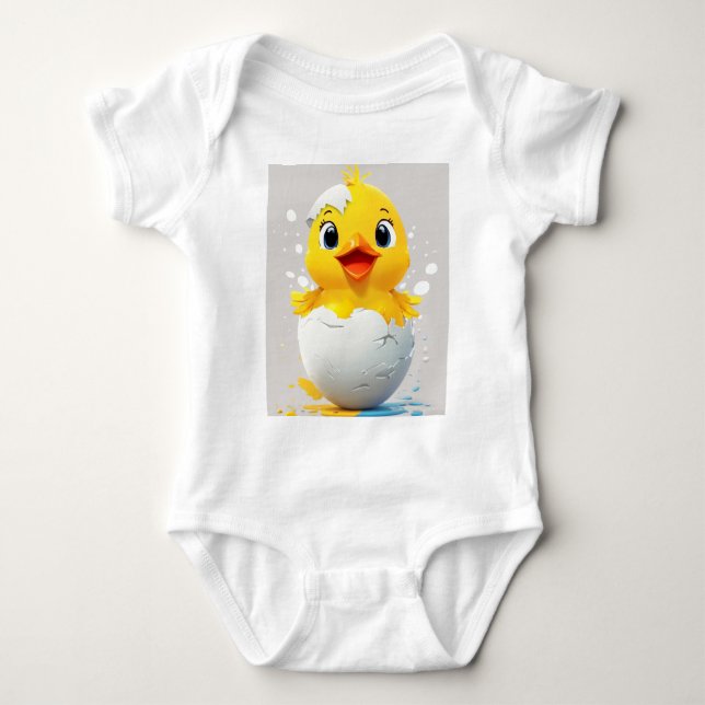 Hej World! Chic Chick Baby Bodykostym T Shirt (Framsida)