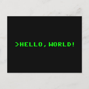 Hej World Computer Programming Vykort