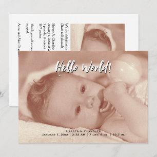Hej World - din text- och Baby-fotomall Meddelande